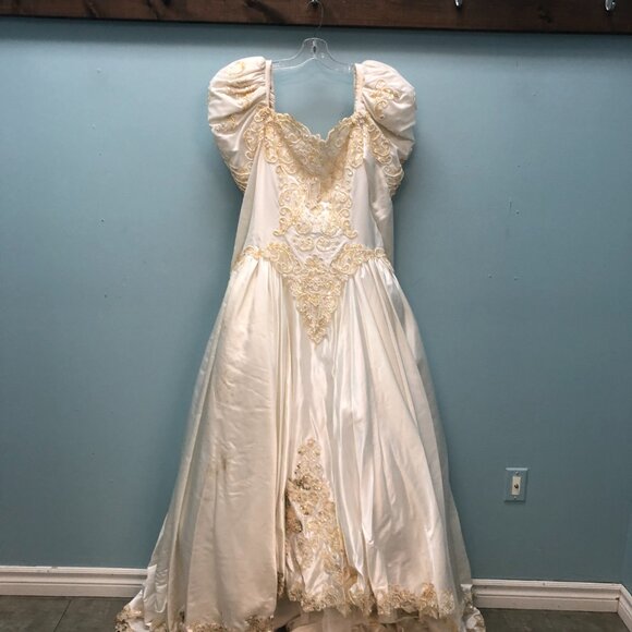 ZOMBIE Dead Corpse Bride, Halloween Wedding Dress, DAMAGED, Vintage Haunting - Picture 3 of 12